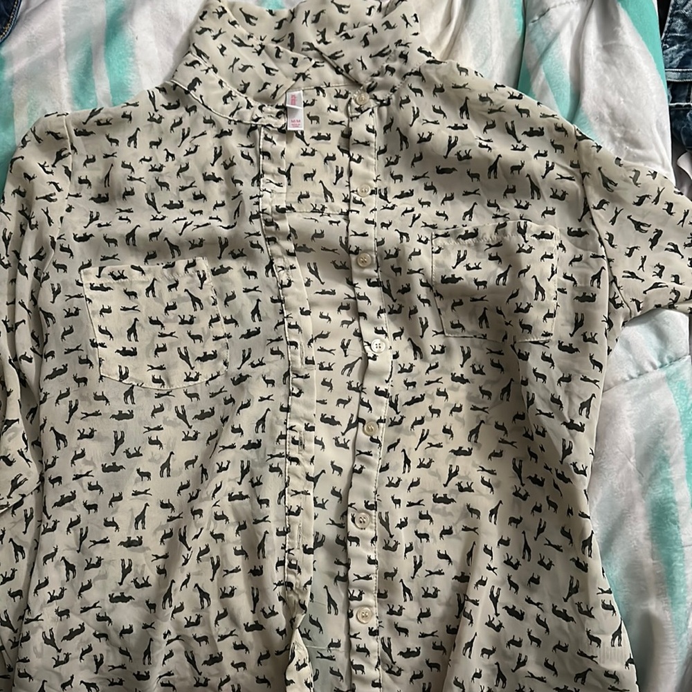 Button up giraffe shirt
